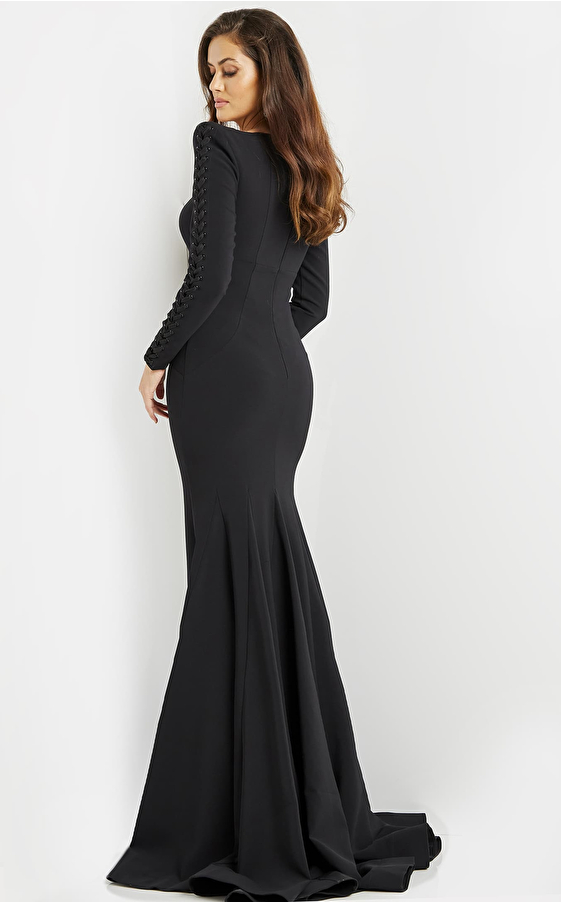 Jovani Dress 09587 | Black Fitted Long Sleeve Dress